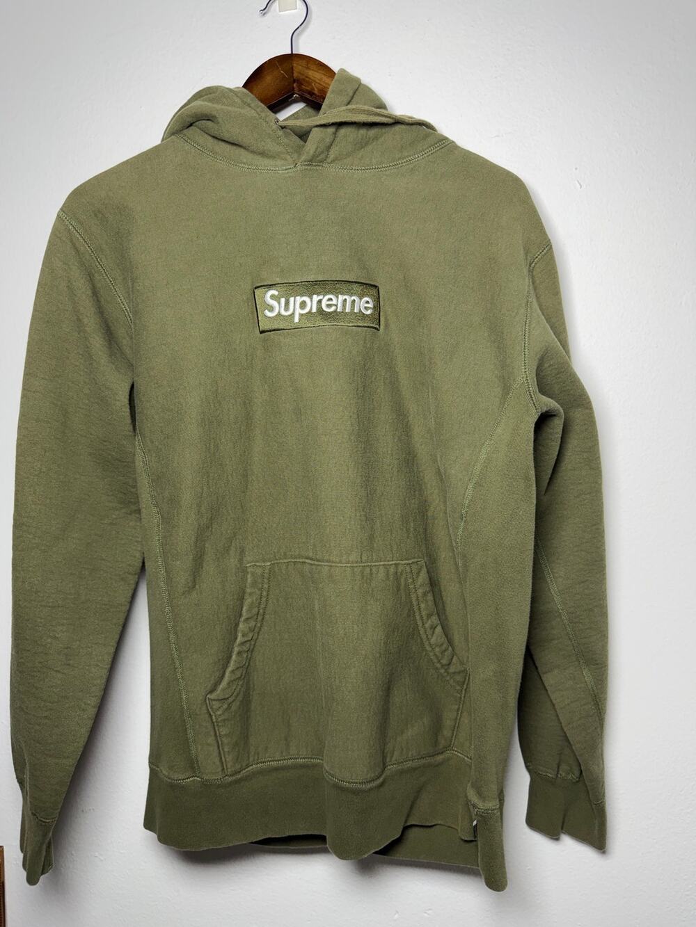 Supreme olive box logo hoodie fw11